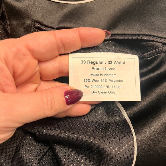 Pronto Uomo Black Wool Blend Tuxedo Blazer Sz 39R - Picture 5 of 12